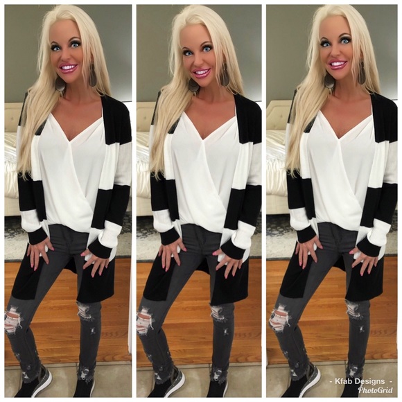 🛍LAST 1! Soft  Striped Patterned Open Cardigan! - Picture 2 of 7